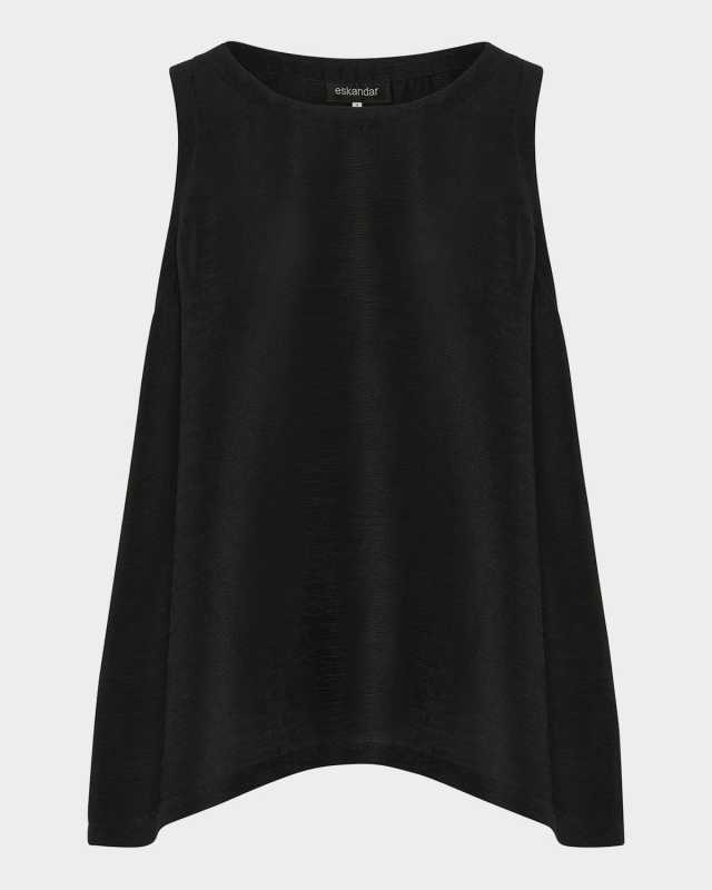 Silk Plisse A-Line Sleeveless Top (Mid Plus Length)